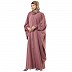 Front open Kaftan with fashionable buttons- Puce Pink